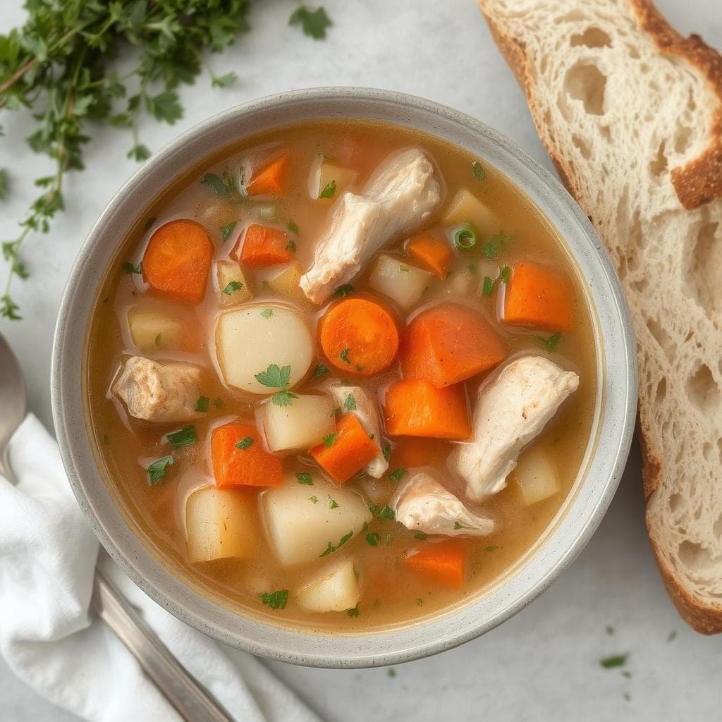 Fransk
Kyllingsuppe oppskrift: Autentisk suppe med grønnsaker og aromatiske urter