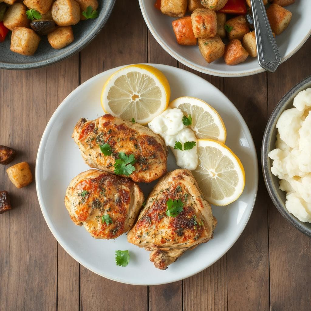 Utbenet kyllinglår oppskrift, kylling med urter, saftig kyllinglår, enkel kyllingmiddag.