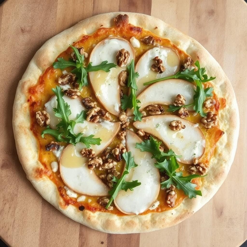 Pære- og
Gorgonzolapizza: Elegant kombinasjon med honning og valnøtter Elegant Pære- og Gorgonzola-pizza med honning, Gorgonzola-pizza med valnøtter og honning, Pizzaoppskrift med pære og Gorgonzola, Luksuriøs pizza med pære og valnøtter, Enkel Gorgonzola-pizza med honning og pære, Pizza med frukt og ostekombinasjon, Hjemmelaget pære- og Gorgonzola-pizza, Søt og salt pizza med pære og ost, Perfekt pizzaoppskrift til festlige anledninger, Vegetarisk pizza med pære og valnøtter, Rustikk pizza med honning og ost, Smaksrik pære- og ostepizza oppskrift, Honningglasert Gorgonzola-pizza med nøtter, Pizza med eksklusiv smakskombinasjon, Langtidsbakt pizza med pære og ost, Glutenfri pære- og Gorgonzola-pizza, Klassisk italiensk pizza med pære og honning, Kombinasjon av søtt og salt på pizza, Pizza til ostelskere med valnøtter og pære, Sunn og smakfull Gorgonzola-pizza med frukt