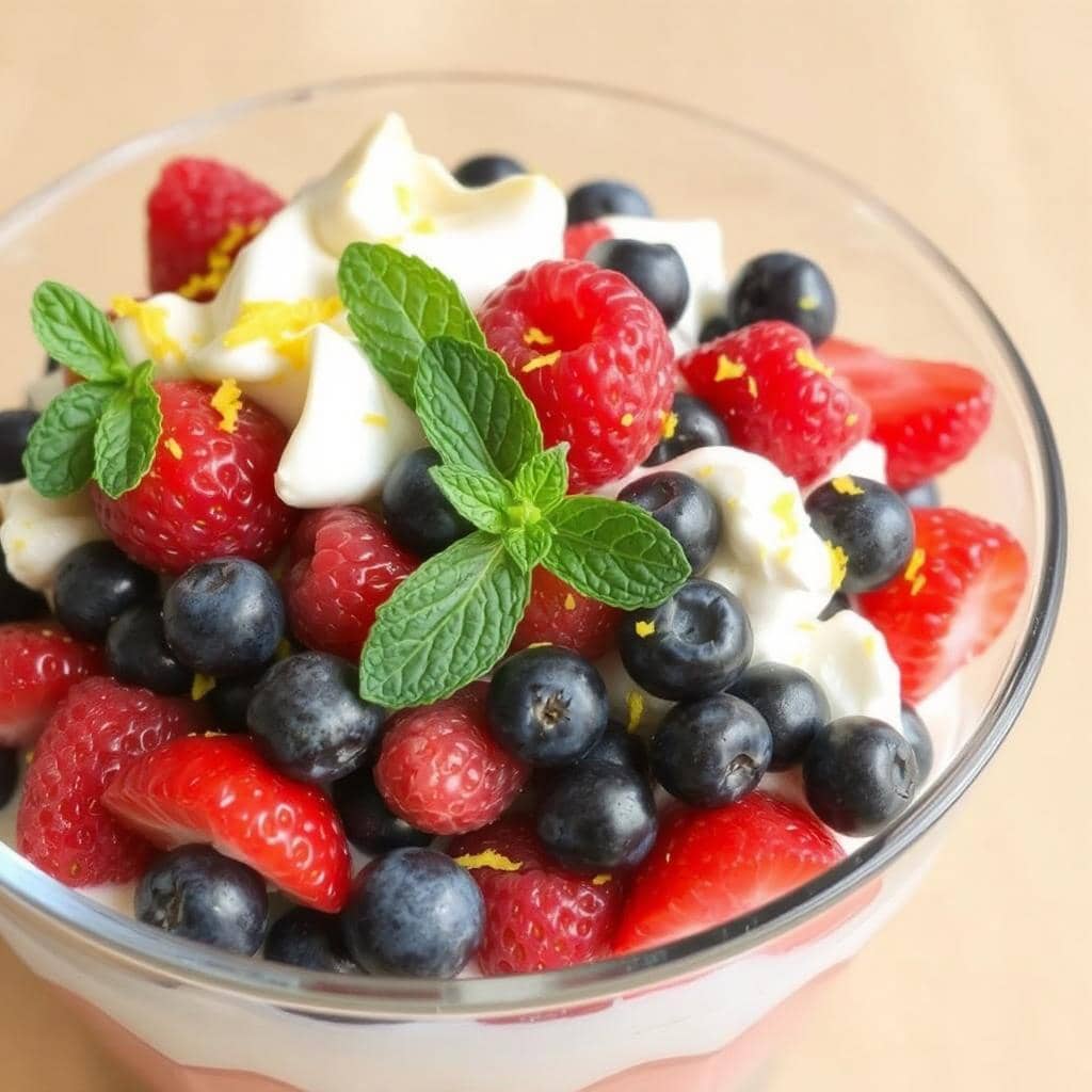 Eton
Mess: Sunn versjon med yoghurt og friske bær