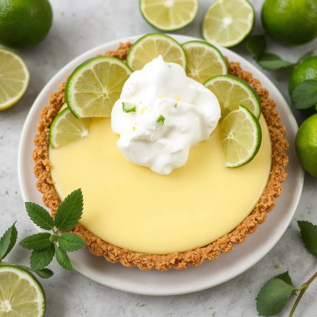 Key Lime
Pai: Sunn dessert med havrebunn, frisk lime og gresk yoghurt