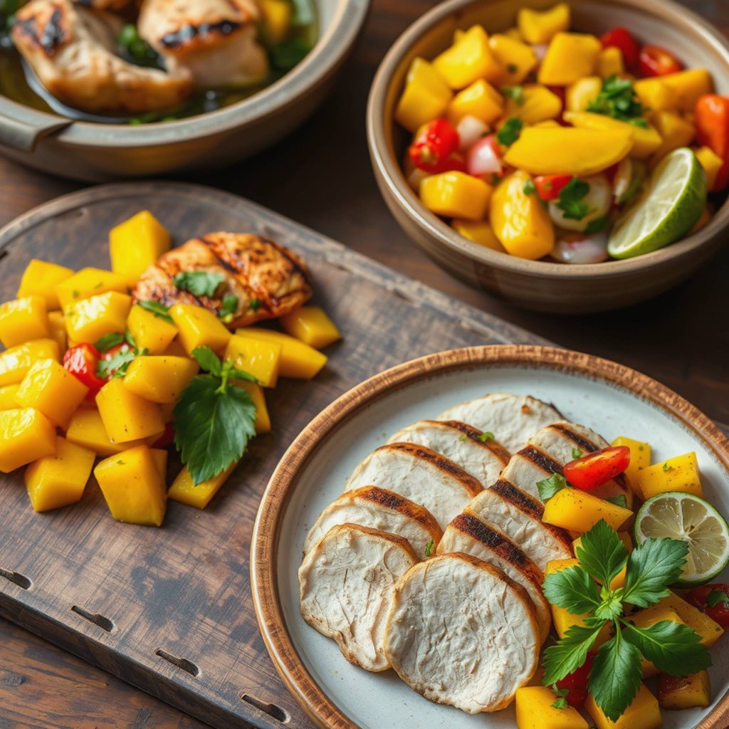 Saftig grillet kalkunfilet med frisk mango- og chilisalsa