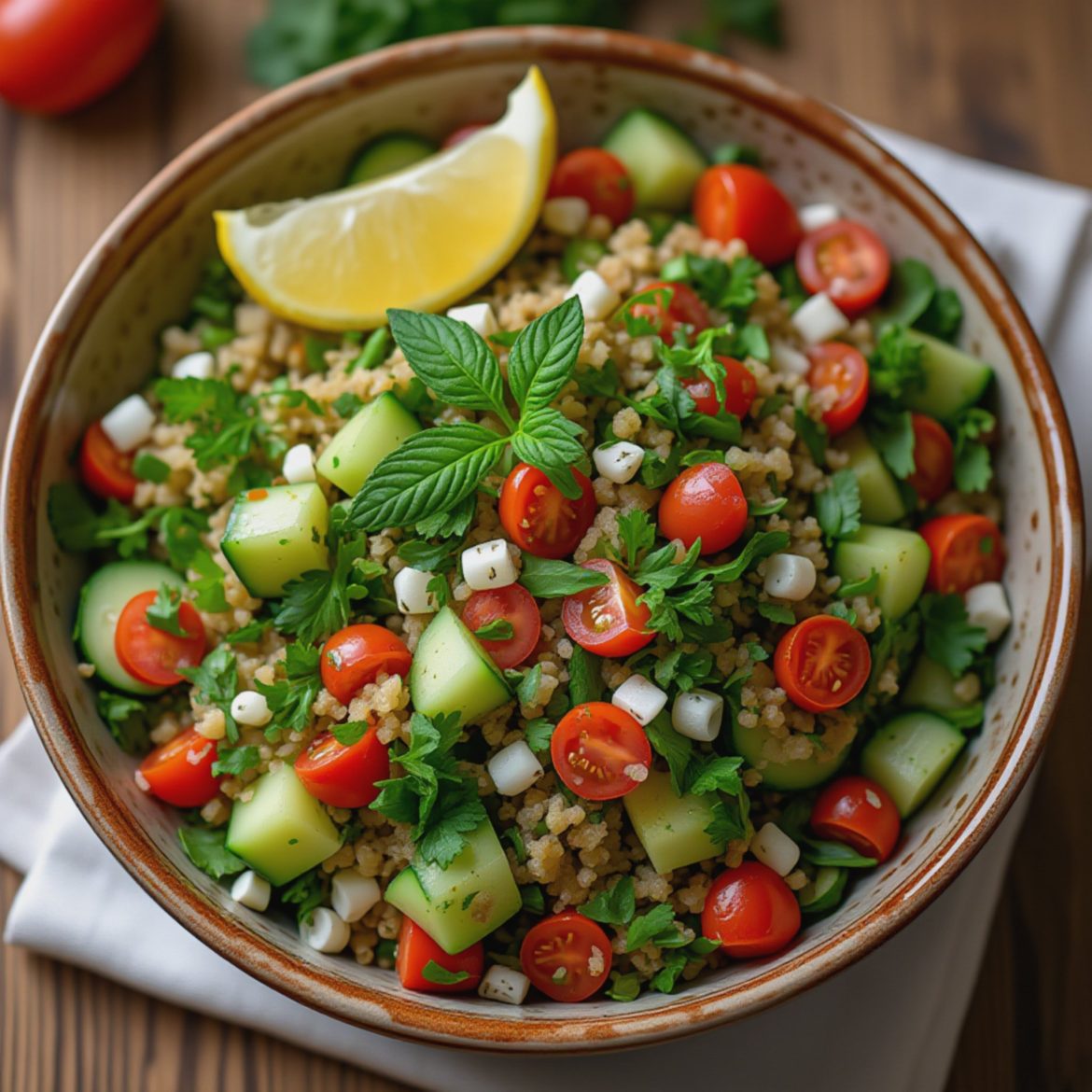 Frisk tabbouleh med ekstra persille og syrlig sitron