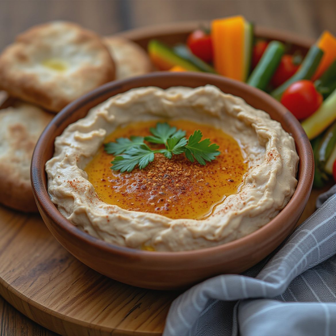 Røkt og kremet auberginedipp med sitron og tahini (Baba Ganoush)