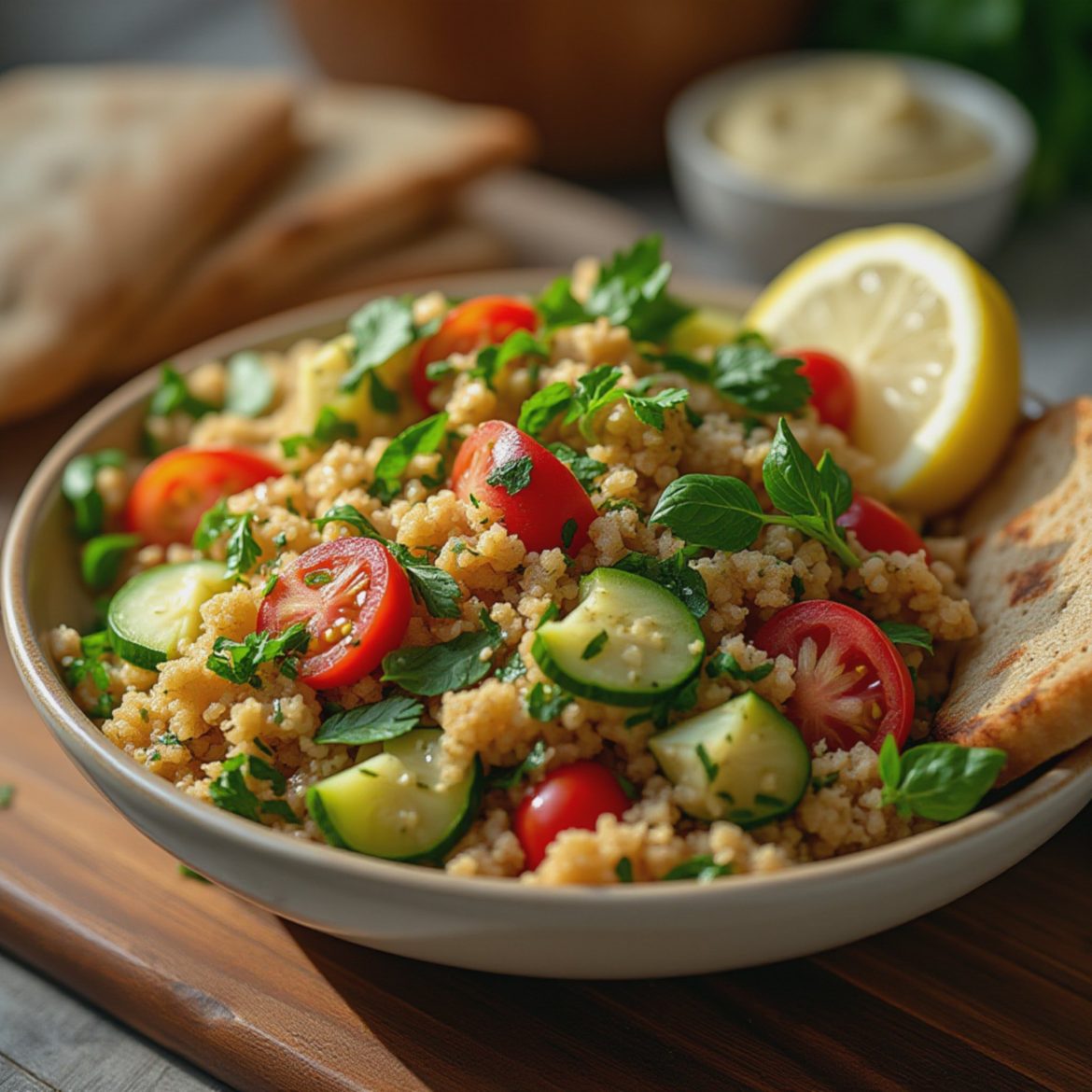 Frisk bulgursalatsymfoni med sitron og urter