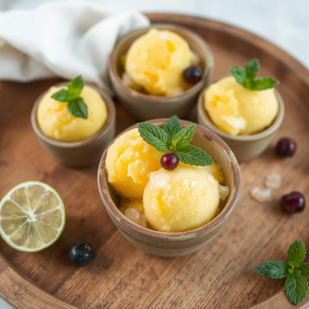 Silkemyk mangosorbet med lime og frisk avslutning - Oppskriftparadiset Silkemyk mangosorbet med lime og frisk avslutning - Oppskriftparadiset